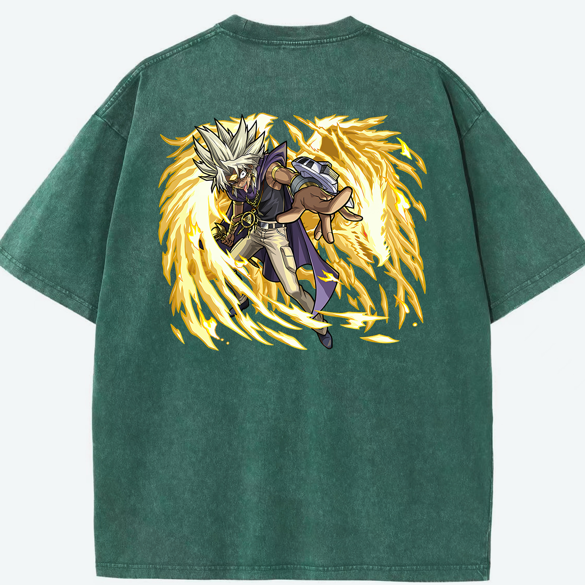 （画像用） 遊☆戯☆王 Yu-Gi-Oh! 綿100% ヴィンテージ風 半袖Tシャツ（背面プリント）